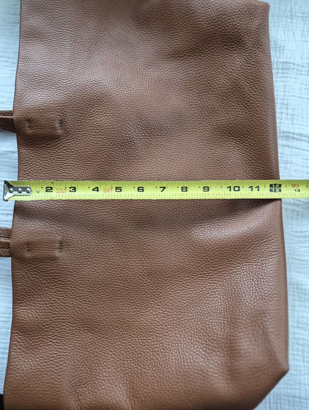 Cuyana Classic Open-Top Easy Tote Pebbled Leather Shoulder Bag, Caramel PO501582 - Picture 10 of 16